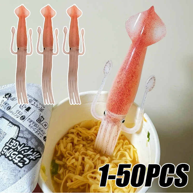 Kitchen Gadgets And Utensils - 1-50 Buah Garpu Makanan Bertema Gurita