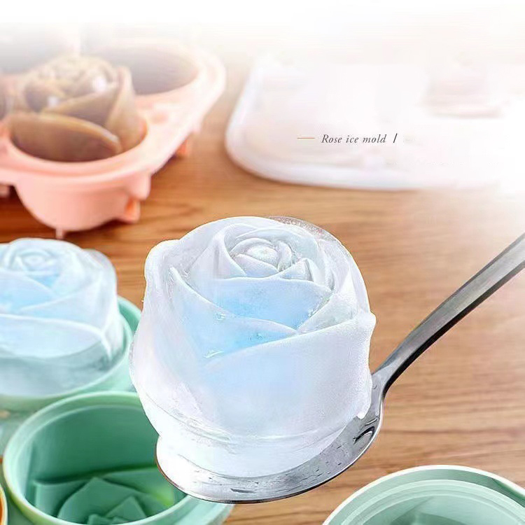 Cetakan es mawar 3D 4 lubang b - Kitchen Gadgets And Accessories ulasan dan harga