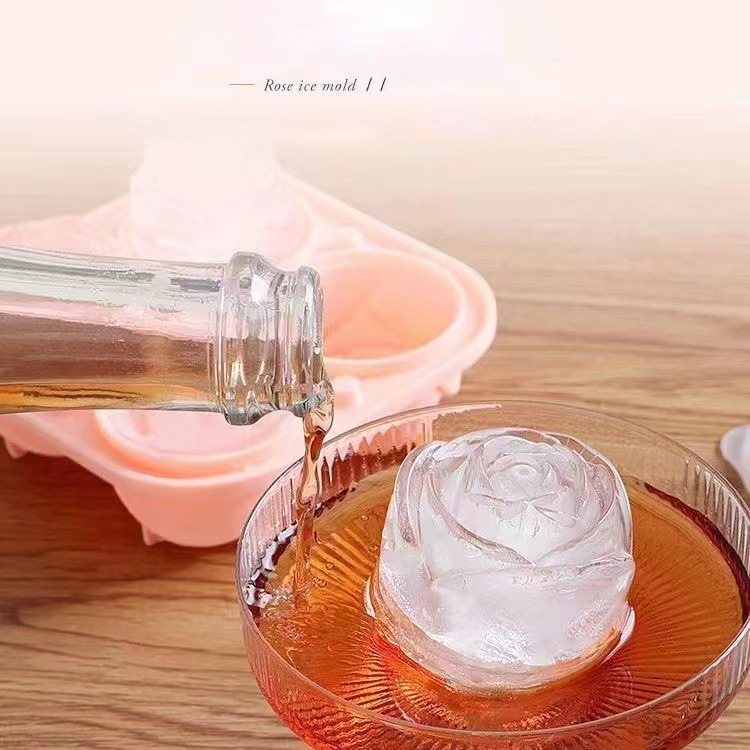 Cetakan es mawar 3D 4 lubang b - Kitchen Gadgets And Accessories ulasan dan harga